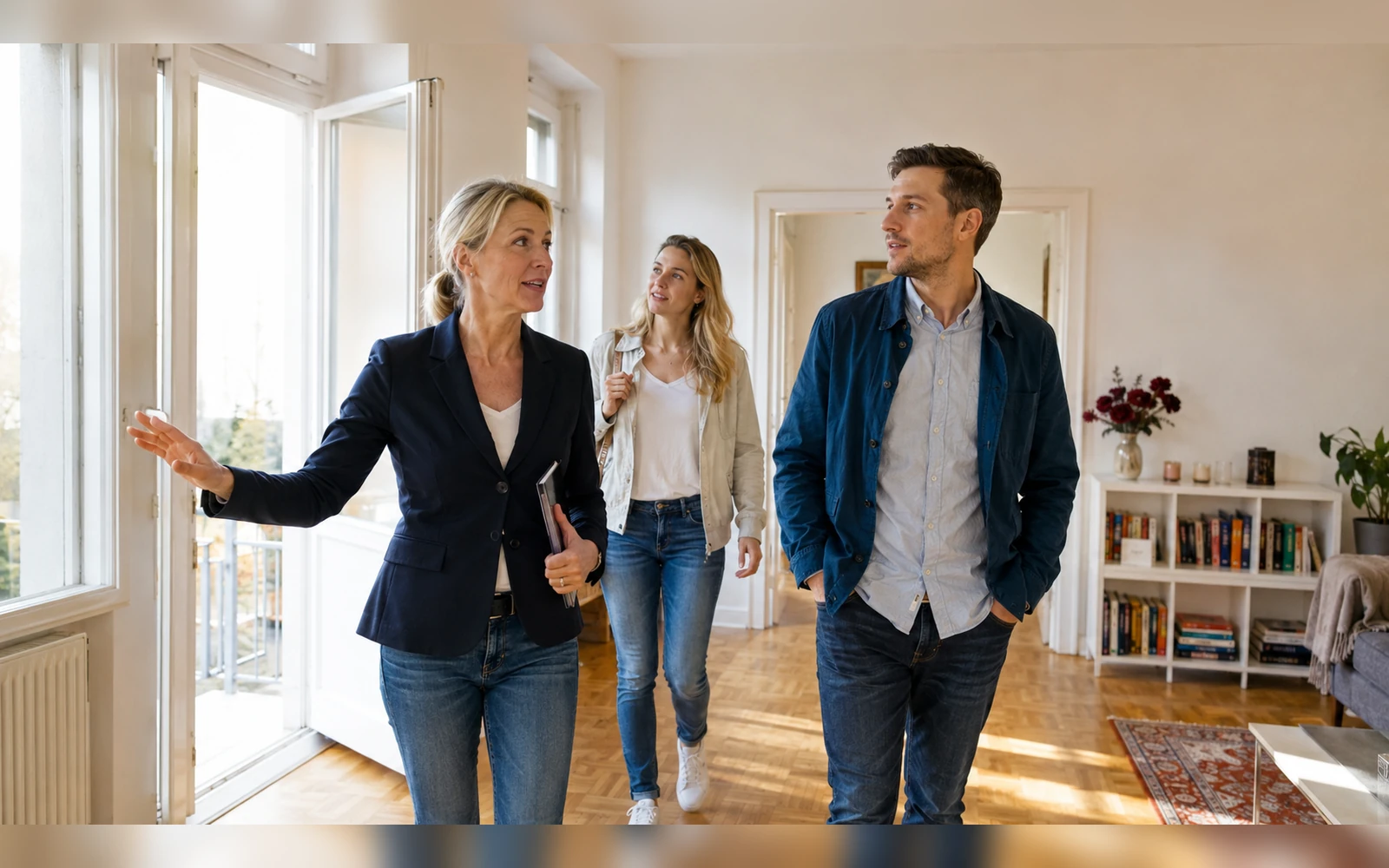 Wohnungsbesichtigung in einem gut zugänglichen hellen Innenraum